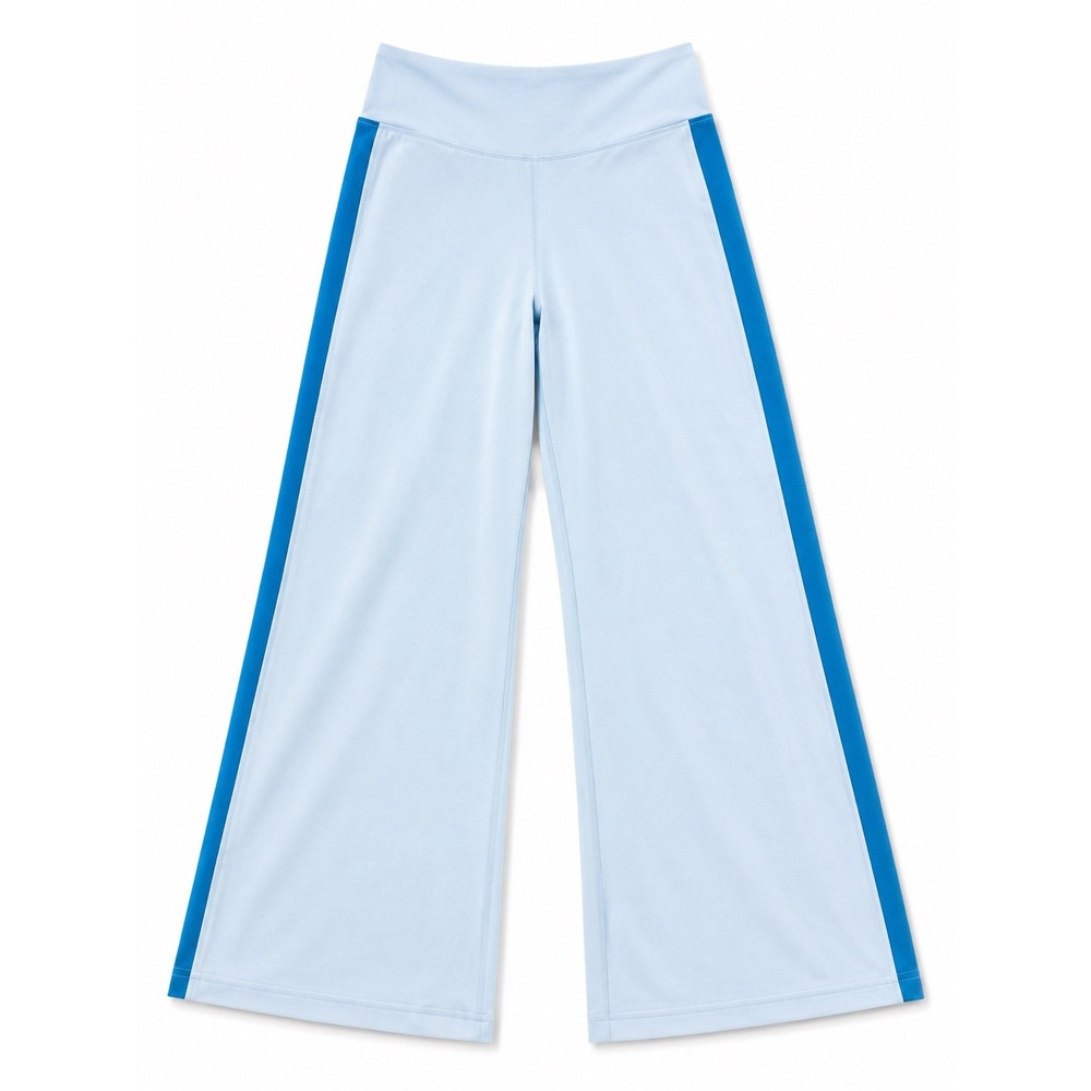 Old Navy Active PowerChill Wide Leg High Rise Yoga Pants Blue Stripe XL 14-16